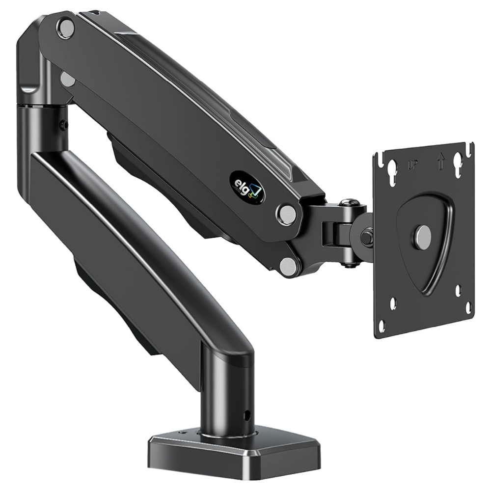 Suporte Articulado de Mesa para Monitor ELG F80N: Pistão a Gás, 17" a 35", Padrão VESA e Organizador de Cabos