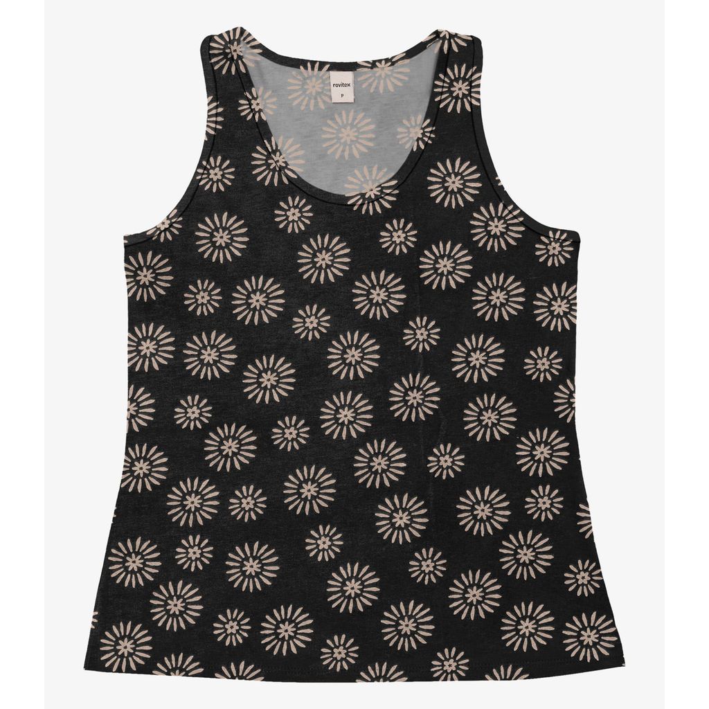 Regata Feminina Estampada Rovitex Preto