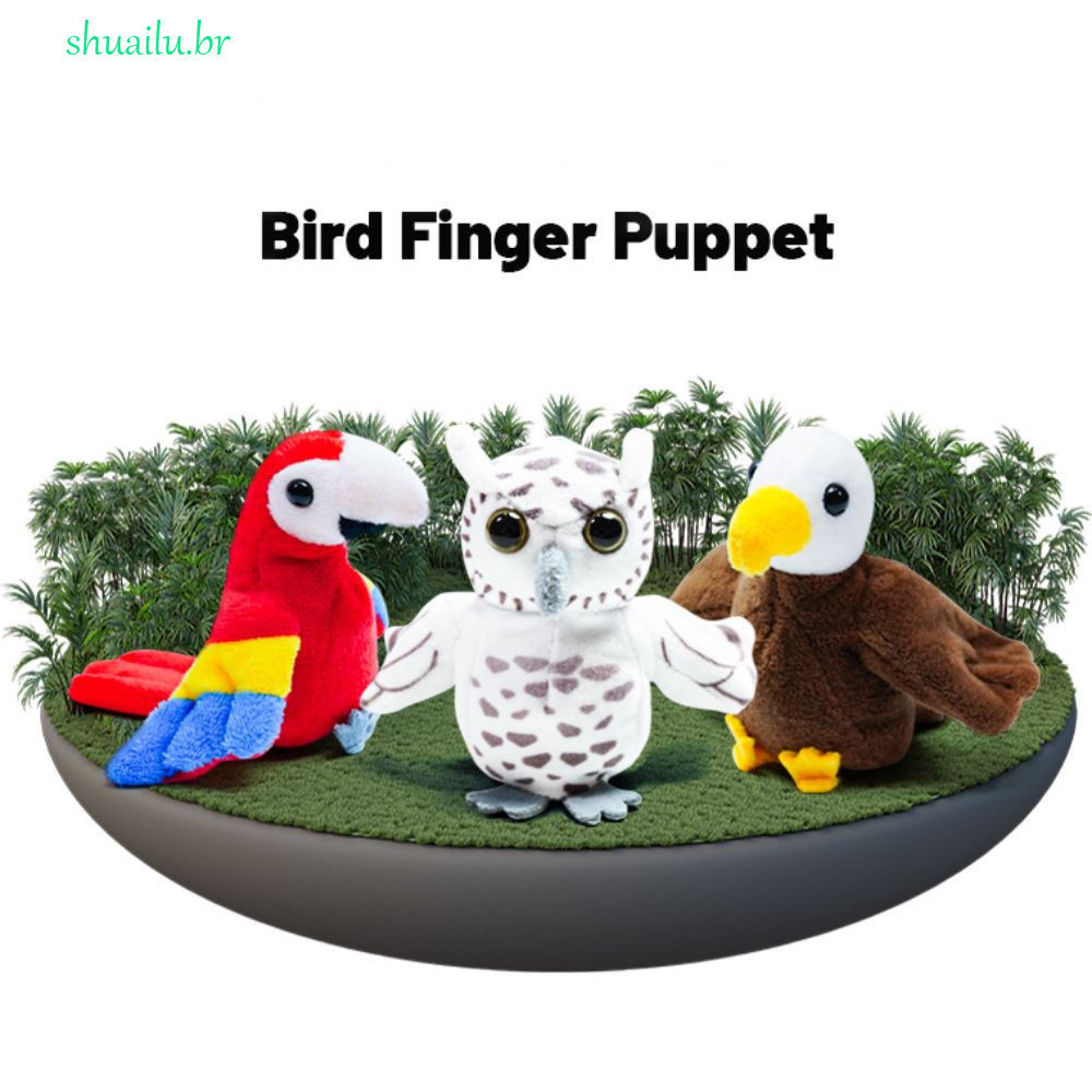 SHUAILU Boneca De Dedo De Papagaio , Fantoche Pássaro Para Contar Histórias De Coruja Pavão Mão De Animal De Pelúcia