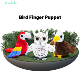 SHUAILU Boneca De Dedo De Papagaio , Fantoche Pássaro Para Contar Histórias De Coruja Pavão Mão De Animal De Pelúcia