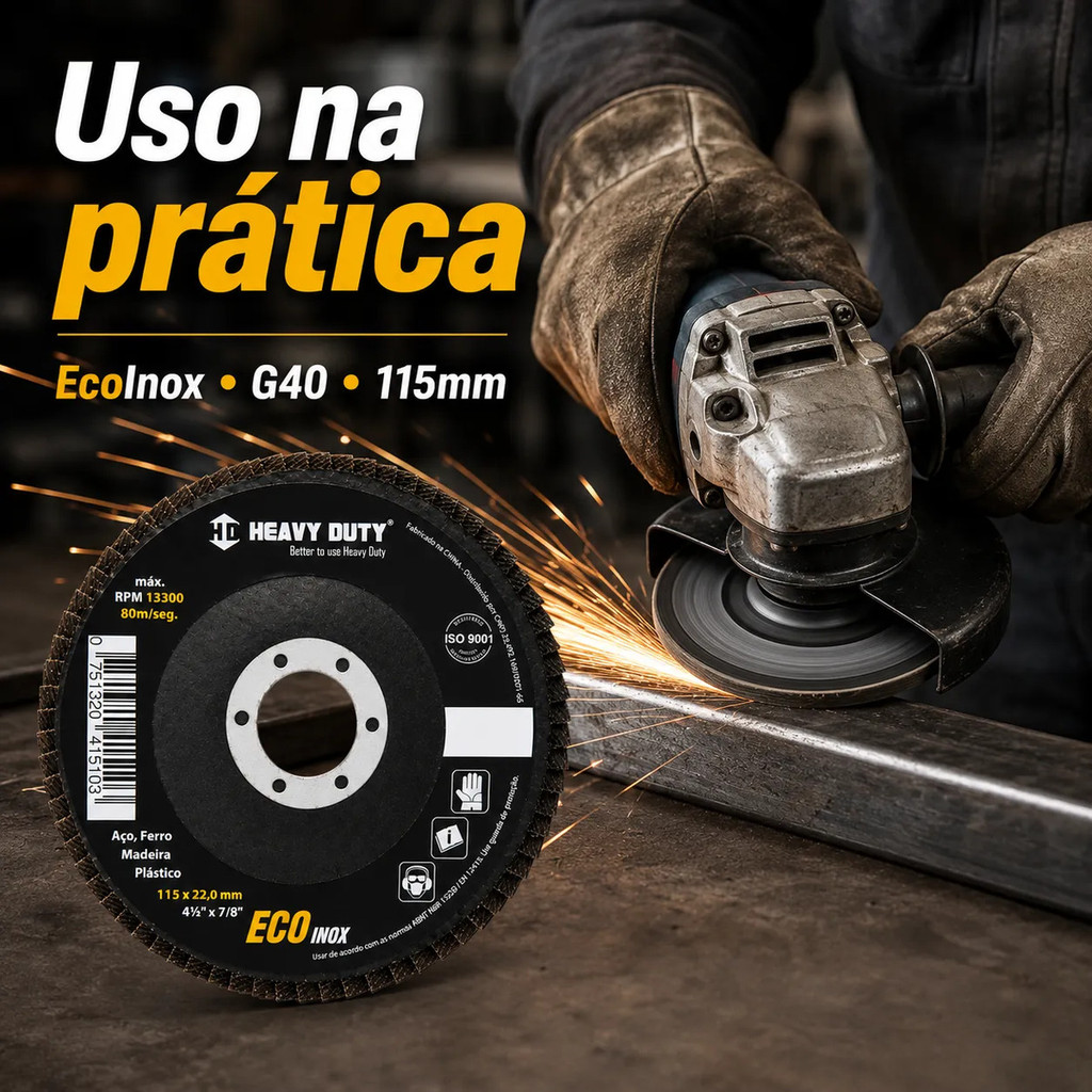 Kit 10 Disco Flap Grão 40 115mm Esmerilhadeira Desbaste — imagem 2 de 2
