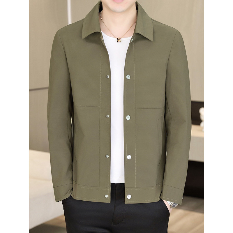 Primavera outono novo estilo lapela jaqueta masculina versão coreana na moda Casual High-End moda All-Match macacão jaqu