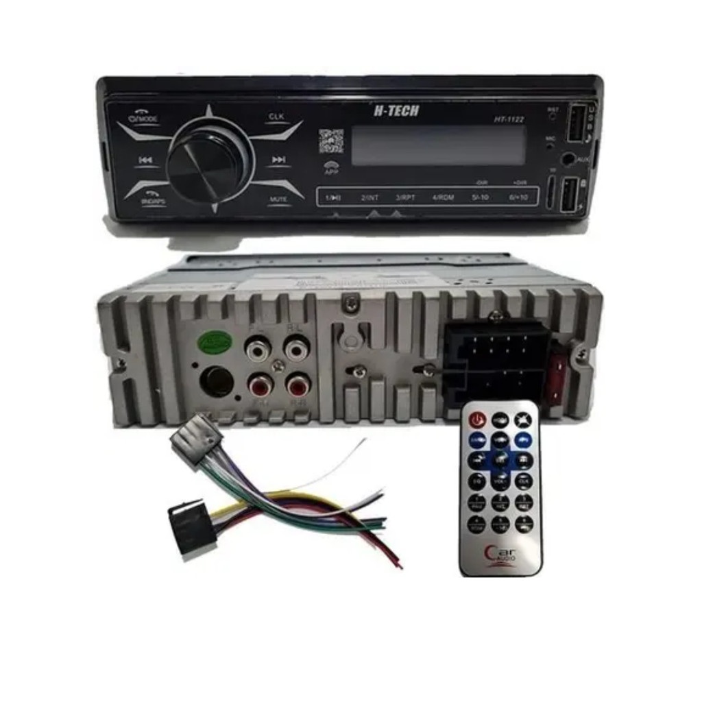 RADIO SOM AUTOMOTIVO BLUETOOTH USB CARD SD AUX FM MP3 H-TECH