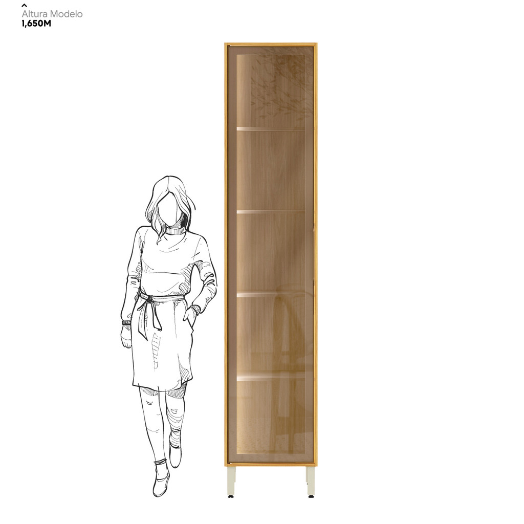 Cristaleira Plena LED Vidro Reflecta MDF -Demóbile — imagem 2 de 2