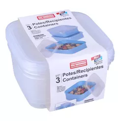 Conjunto 3 Potes Quadrado 500ml Po52-01 São Bernardo