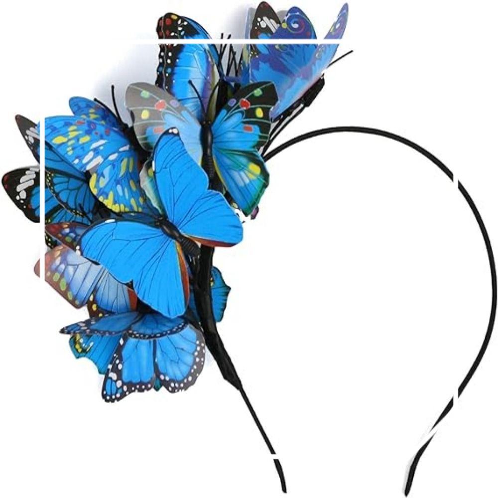 Butterfly Fascinator , Festa De Chá Fantasia De Halloween Cabeça De Borboleta Coroa Colorida