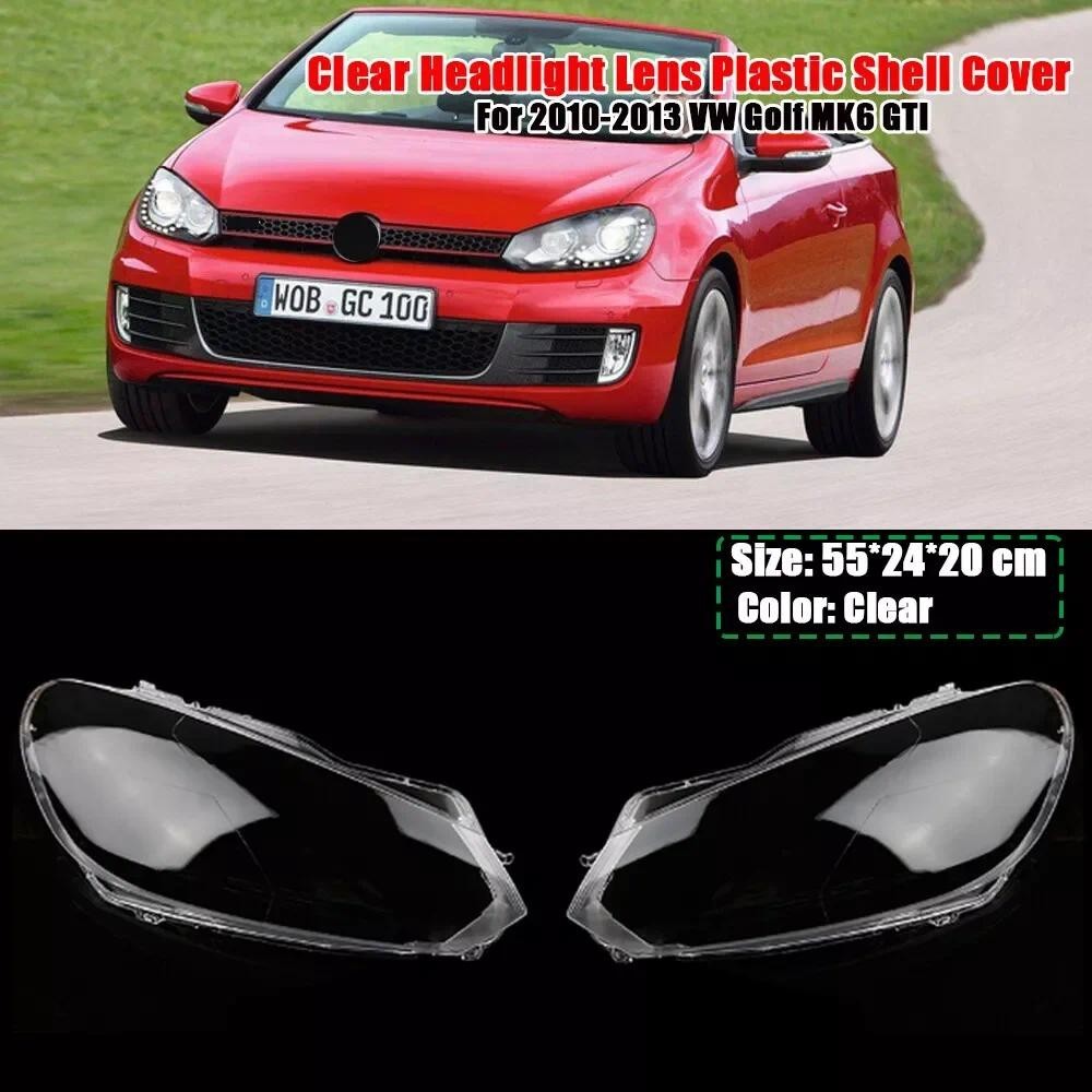 Capa De Luzes De Cabeça Para Volkswagen VW Golf 6 MK6 GTI R 2010-2014 Carcaça Transparente Faróis Dianteiros Lente Shell