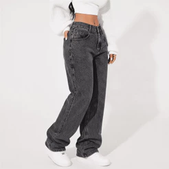 Calça Baggy Jeans Estilo Balão Wide Leg Feminina Cintura Alta Streetwear Casual Moda Estilosa Premium Conforto Tendência