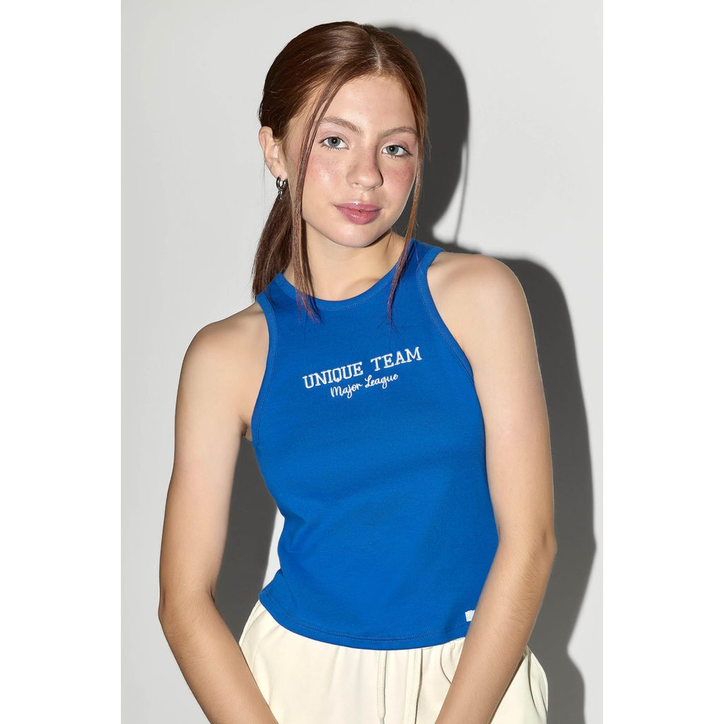 Regata Cropped Juvenil Menina Sport Beats Azul