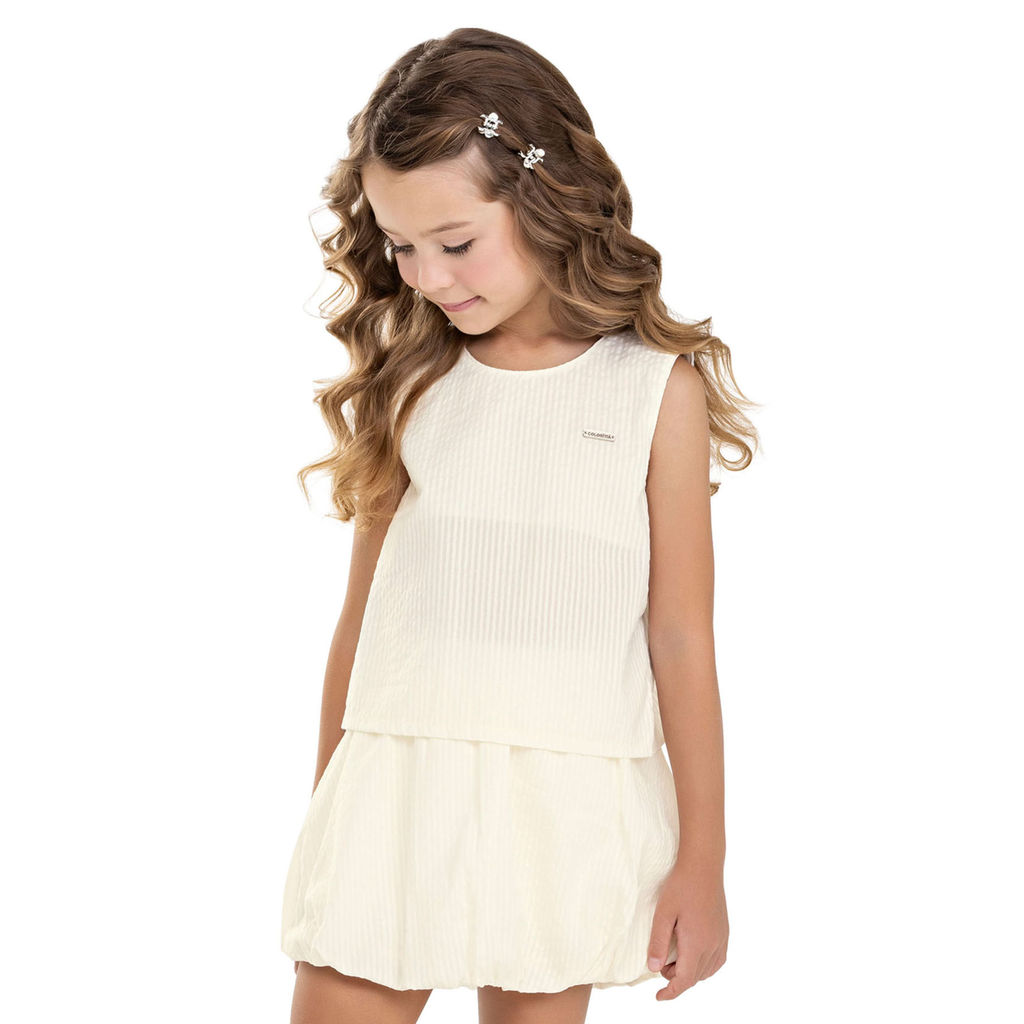 Conjunto Curto Infantil Menina Anarruga Colorittá Bege