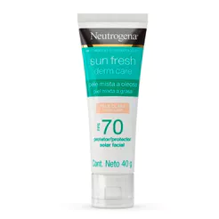 Protetor Solar Facial Neutrogena Sun Fresh Derm Care FPS 70 Pele Clara 40g