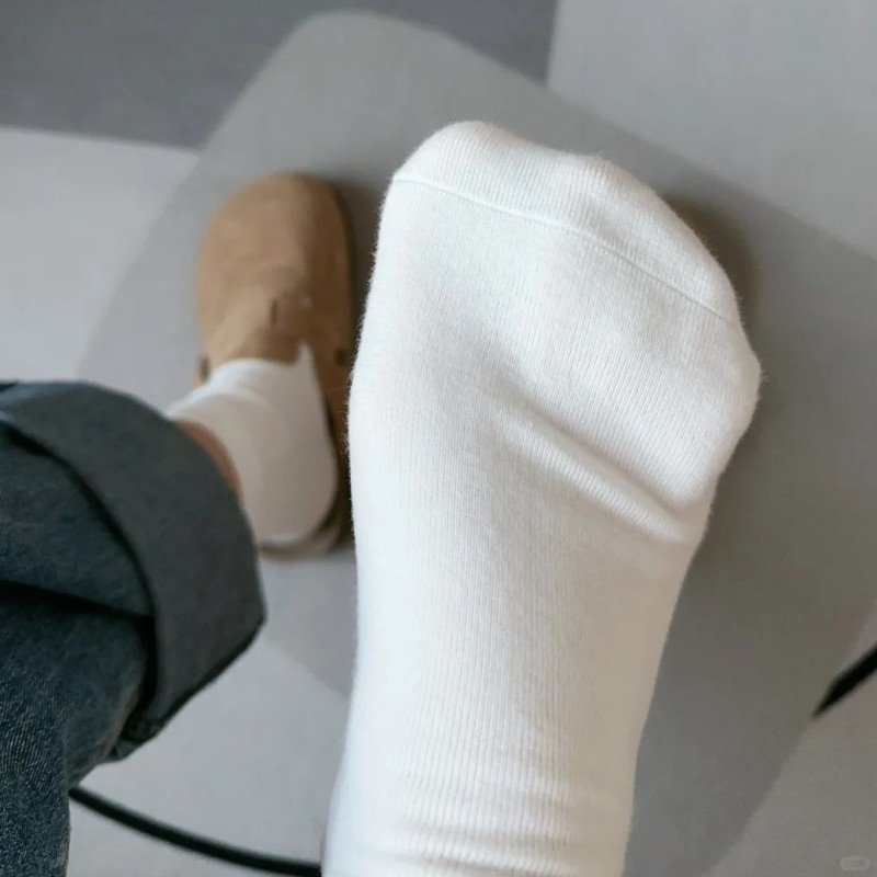 Meias Zhuji: Meias de algodão puro para mulheres, adequadas para primavera e verão, absorventes, resistentes a odores, c