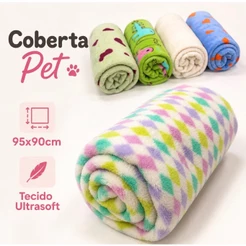 Cobertor PET 95X90CM - Coberta para Cachorros, Gatos, Cães - Manta Fofinha