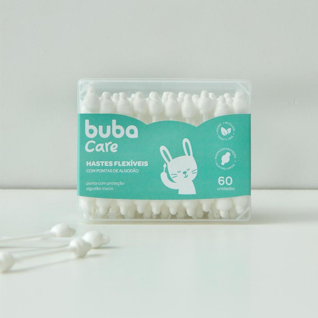 Cotonetes Hastes de Algodão Buba Care Baby 60 Unidades para Bebês e Crianças — imagem 2 de 2
