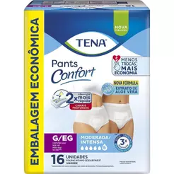 Roupa Íntima Descartável Tena Pants Confort G/EG 16 Unidades Embalagem Econômica
