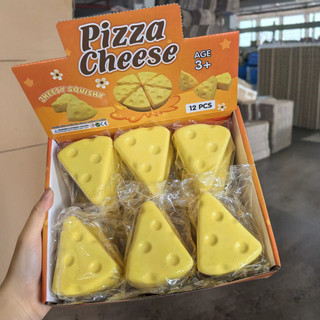 Brinquedo antiestresse de queijo triangular, bola macia para apertar, brinquedo antiestresse em formato de comida