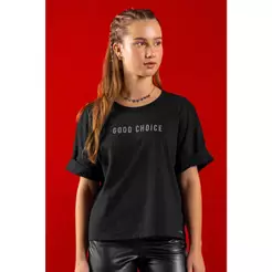 Blusa Juvenil Menina Manga Dobrada Beats Preto