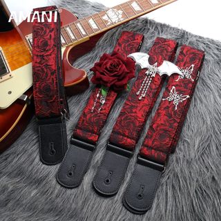Bonito Rock guitarra cinta alça de ombro rosa cinta Ukulele baixo guitarra elétrica cinta