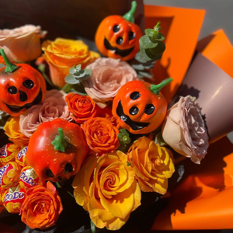 Halloween abóbora simulação pequena abóbora careta pequenos ornamentos espuma abóbora engraçado fantasma bonito flor emb