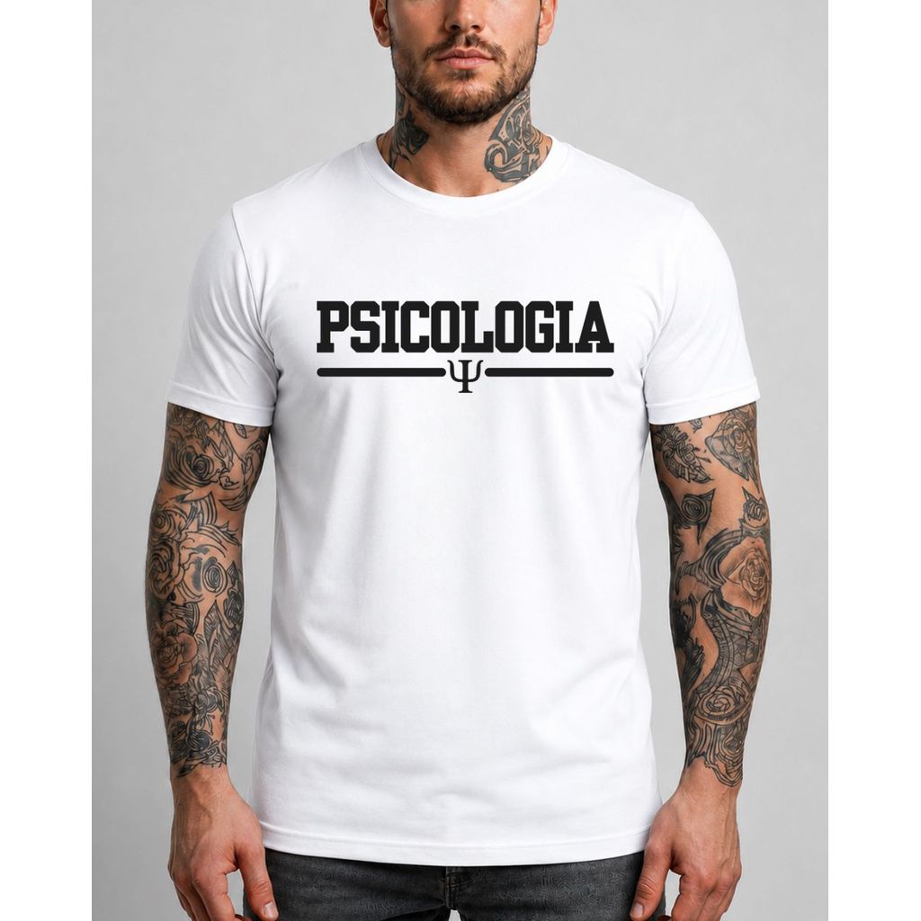 Camiseta Unissex Estampada Psicologia Psicólogo Faculdade Camisa 100% Algodão