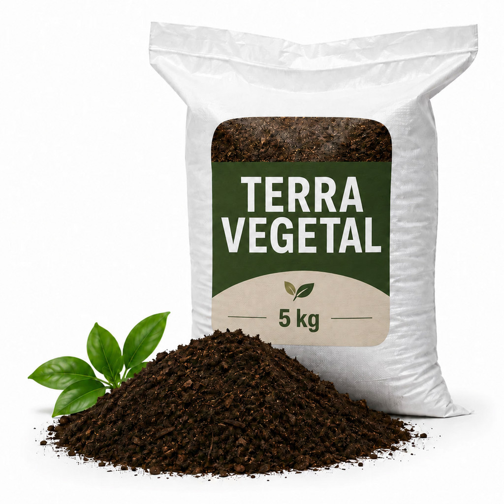 5kg Terra Vegetal Orgânica Adubada Para Plantas, Vasos, Hortas, Jardins e Canteiros