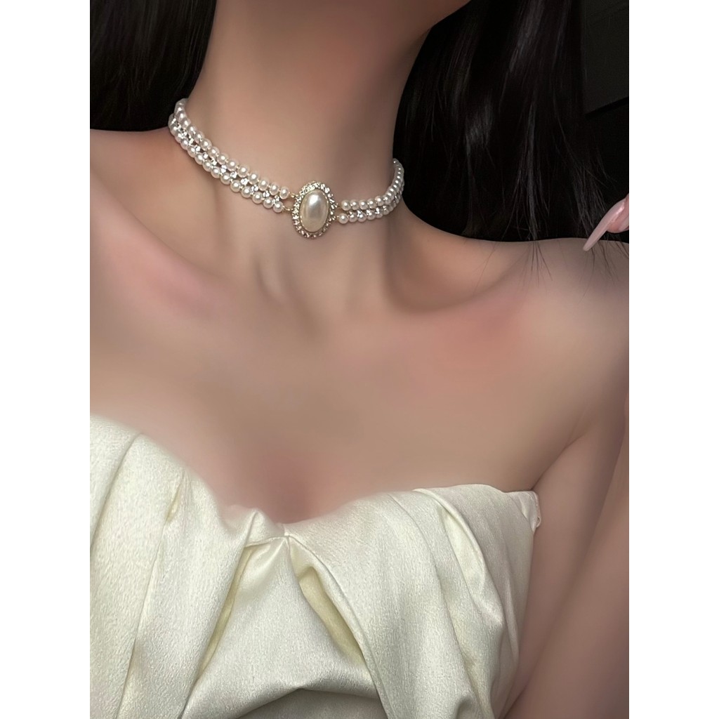 Colar de pérolas barrocas feminino luz luxo nicho High-End colar clavícula corrente gargantilha acessórios colar pescoço