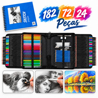 Estojo 182/72/24 Peças Lápis De Desenho Arte Profissional Pintura-Tablet de desenho grátis