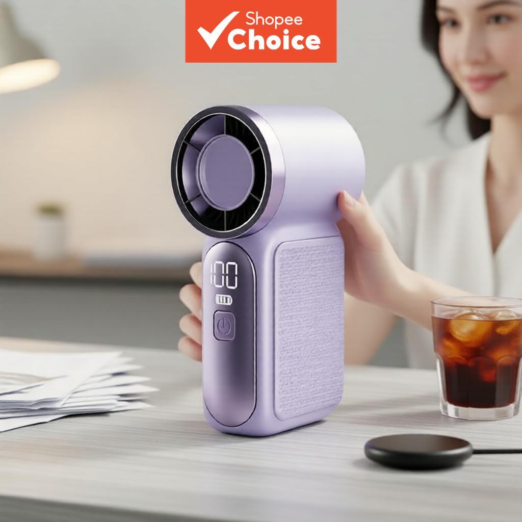 Ventilador Portátil 2026 Mini Turbo De 3.5 Polegadas Com 5000AH Forte Velocidade De Vento 100 E Bateria De Grande Capaci