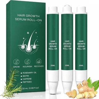Sérum Roll-On para Crescimento Capilar Roota, Roota Hair Growth, Óleo de Alecrim para Crescimento Capilar, Sérum Revital