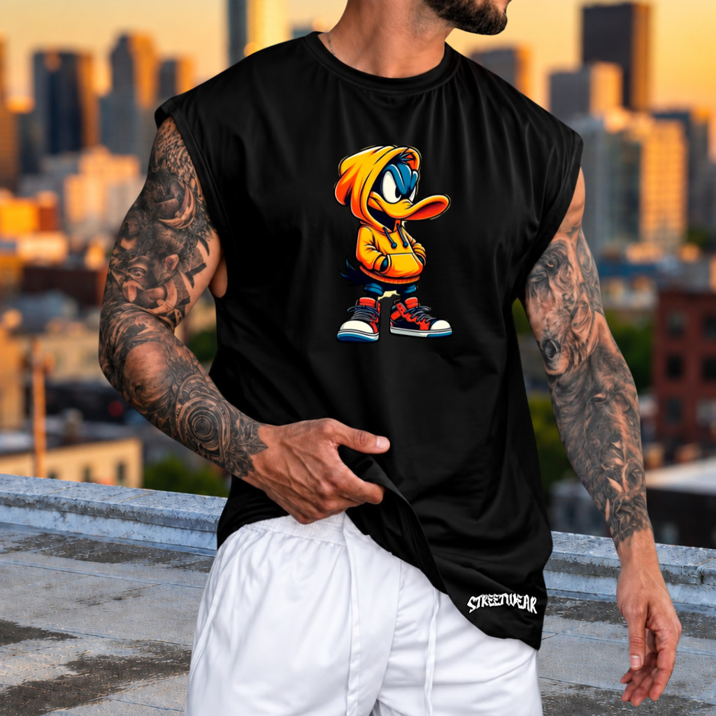 Regata Machão Oversized 100% Algodão Camiseta Cavada Musculação Streetwear Treino Praia Academia