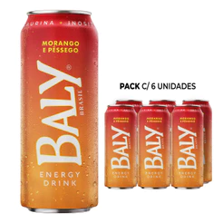 Energético Baly Morango e Pêssego 473ml x 6 UN