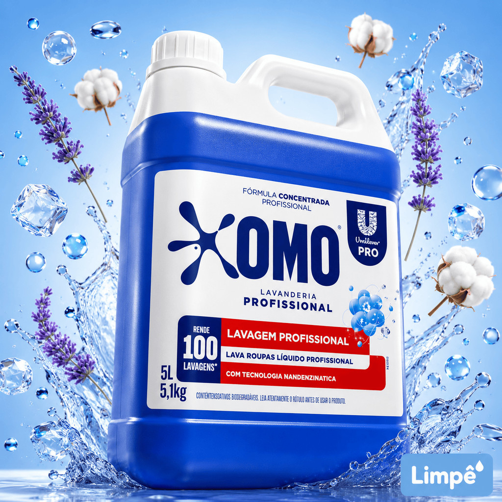 OMO PRO Sabão Líquido 5L Entrega Rápida Concentrado Alto Rendimento Remove Manchas Kit 2
