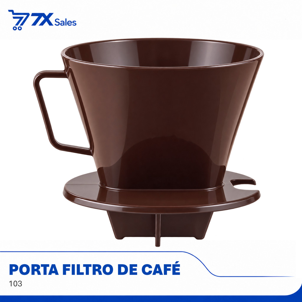 Porta Filtro de Café 103 Marrom Coador de Plástico Resistente