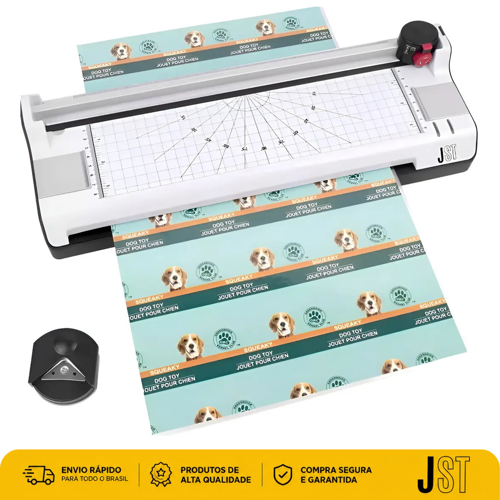Plastificadora Laminadora Refiladora A4 6 em 1 PL-230E JST 220V Quente e Frio