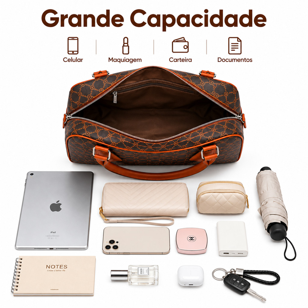 Bolsa de Viagem Média em Lona Resistente Sacola de Mão para Academia e Passeios — imagem 2 de 2