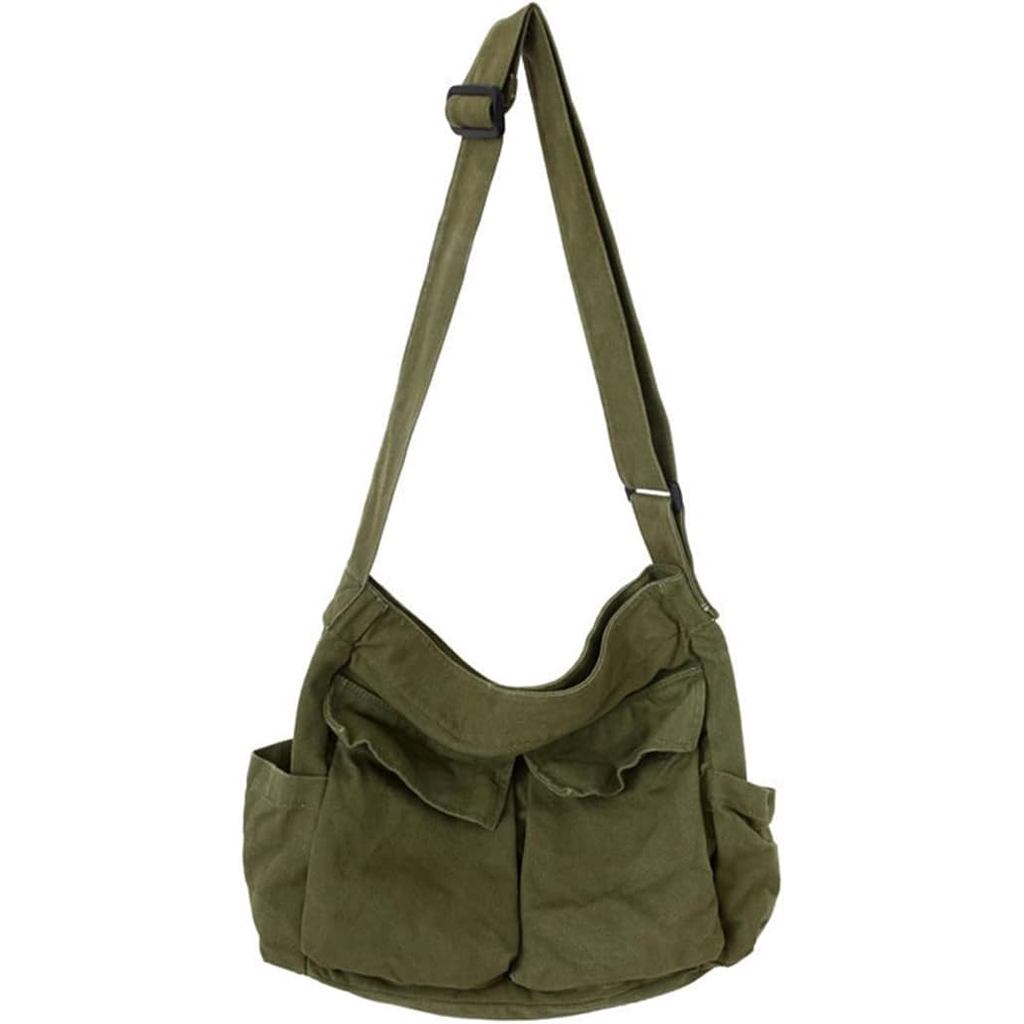GAXOS Bolsa de mensageiro fofa, ideal para a escola, bolsa transversal de lona vintage feminina