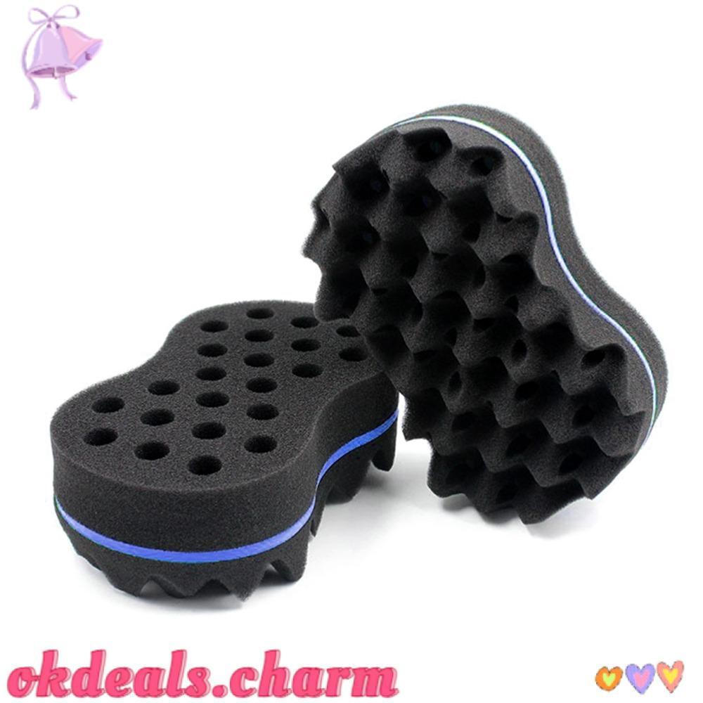 OKDEALS 2 Peças De Esponja De Ondulação De Cabelo Curvada , Extra Grossa E Durável , Dread IDUB Profissional De Dupla Fa