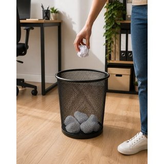 Lixeira Telada Metal Preta Porta Sala Escritório Durável Resistente