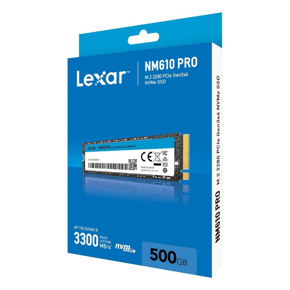 SSD Lexar NVMe 500GB NM610 M.2 2280 PCIe GEN 3 X4 Leitura 3000MB/s Gravacao 1700MB/s - LNM610P500G-RNNNG