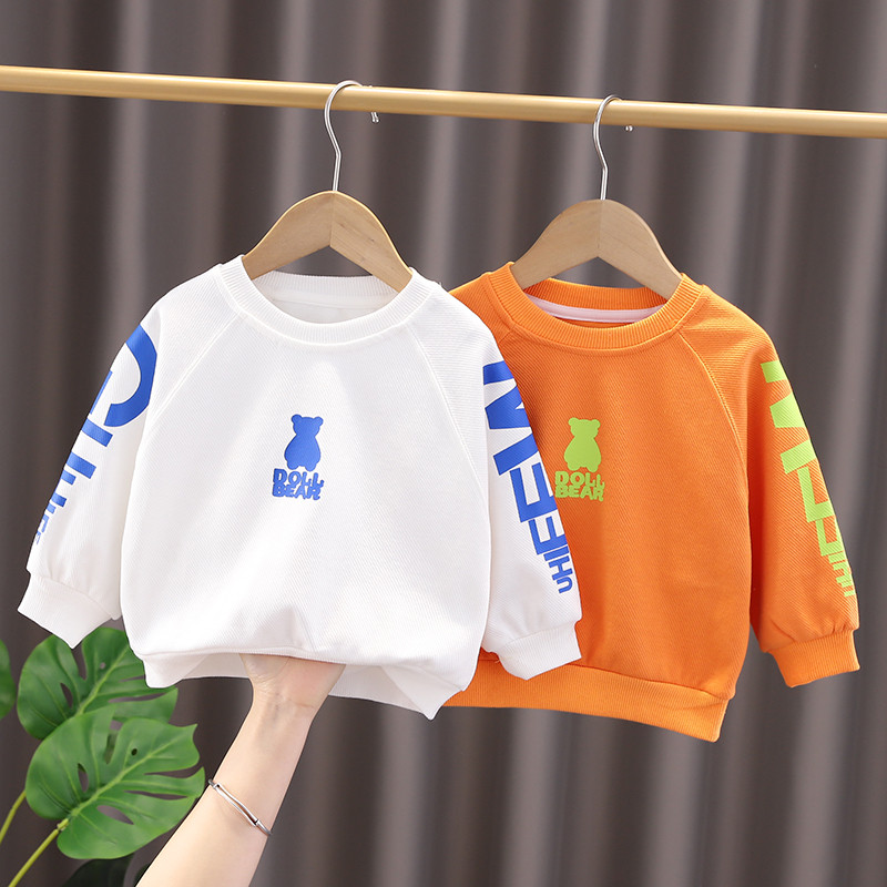 Meninos moletom primavera outono estilo coreano bebê manga comprida estilo ocidental roupas de outono crianças Casual em
