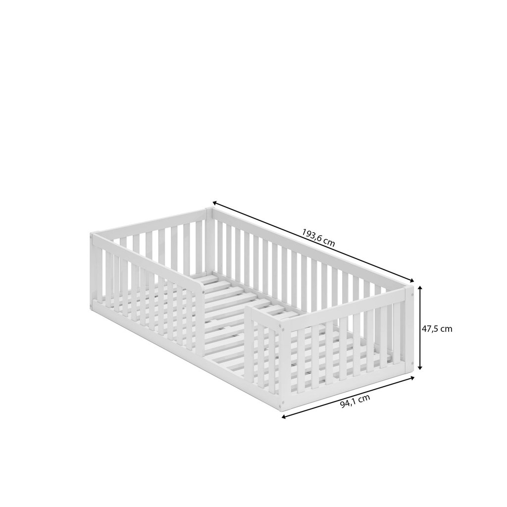 Cama Montessoriana Solteiro com Grade Giulia Casatema MadeiraOriginals Branco Branco · foto 2
