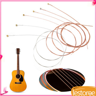 Lestoree.br Cordas de guitarra acústica Substituição de aço de cobre com revestimento antiferrugem para iniciantes