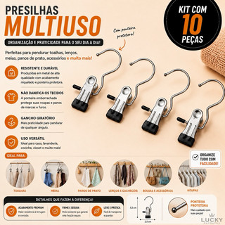 Kit 10 Peças Clipes De Cabide Com Economia De Espaço