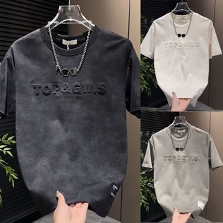 Simples camiseta de manga curta verão solto camiseta na moda estilo americano 2026 novo estilo pesado menino topo mascul