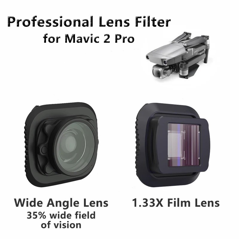 Para DJI Mavic 2 Pro Lente Grande Angular Tela Campo De Visão 1.33X Filmes Filme Filtro Profissional Tiro Drone Acessóri