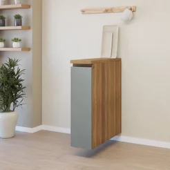 Balcão de Cozinha Porta Tempero 1 Porta 20cm 100% MDF Rainha Verde/Nature Nature/Verde