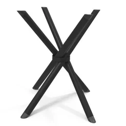 Base de Metal para Mesa de Jantar 73cm Volga Preto/Crome Preto Fosco