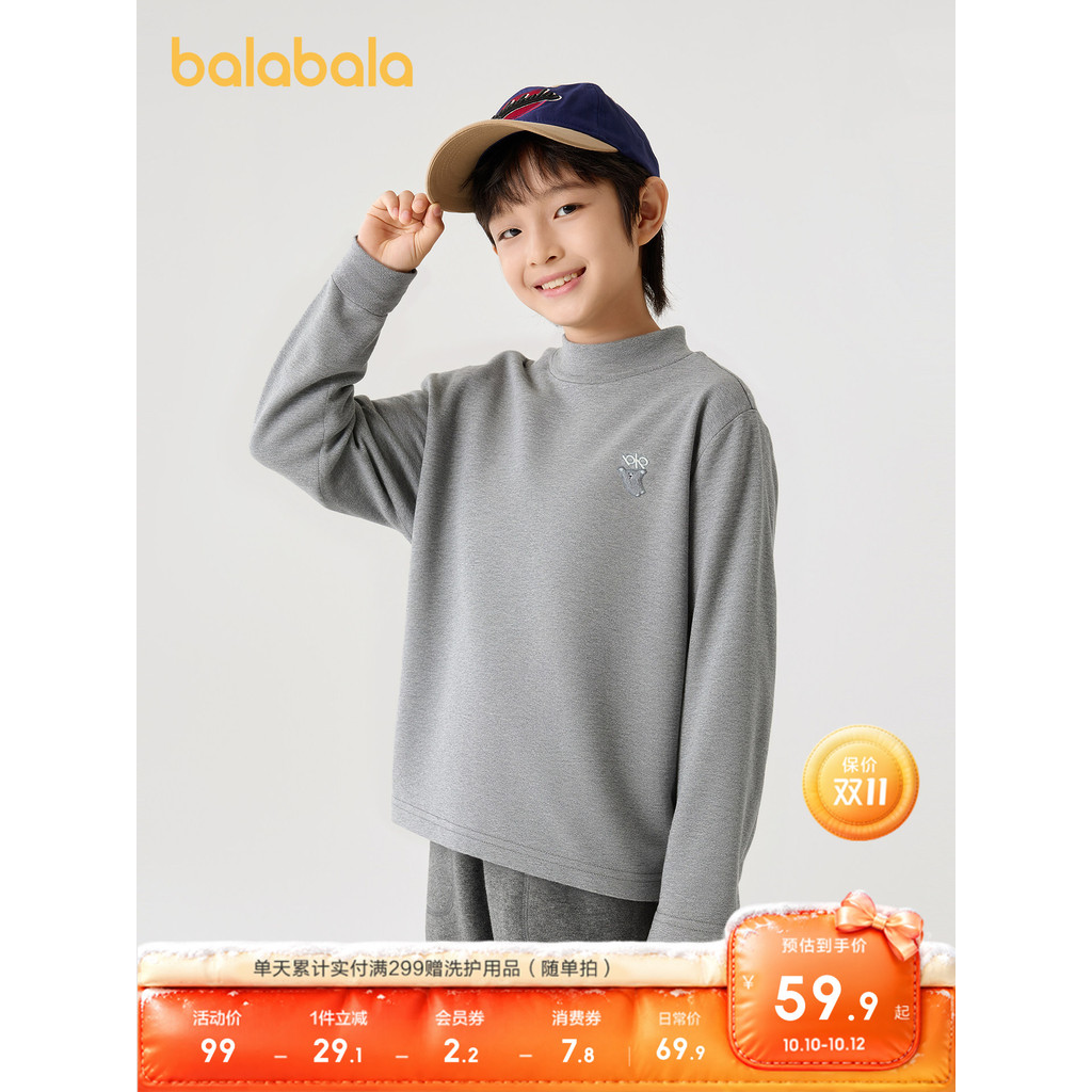 Barbara roupas infantis camiseta de manga comprida meninos meninas roupas de inverno meia gola alta médio grande criança