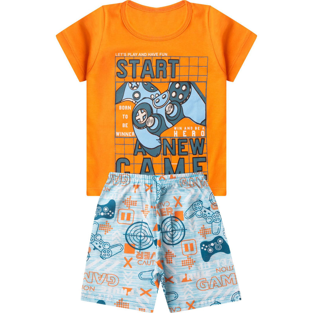 Pijama Infantil Masculino Brilha No Escuro Kappes Laranja · foto 2