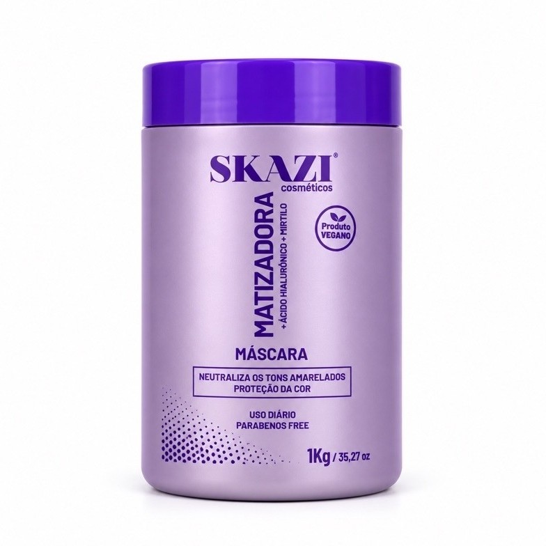 Mascara De Tratamento Skazi Vegana Matizadora Acido Hialuronico e Mirtilo 1kg